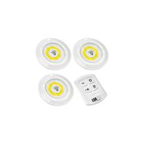 Kit 3 luminaria led controle remoto lk-3100 luatek