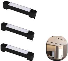 Kit 3 Luminária Led Difusa Linear para Trilho 20w Preto