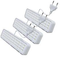 Kit 3 Luminária Luz De Emergência Bivolt Lei Loja Estabelecimento 6500K Branca Fria Recarregável Kit 3 Luminária Luz De Emergência Bivolt Lei Loja Estabelecimento 6500K Branca Fria Recarregável