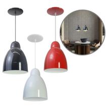 Kit 3 Luminária Pendente Bala Com Interior Branco Com Fiação 110/220v