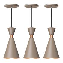 Kit 3 Luminária Pendente Mini Pequim 24Cm Balcão Bancada