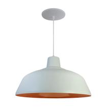 Kit 3 Luminária Pendente Retro 40cm Interior Laranja Com Fiação 110/220v