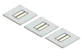 Kit 3 Luminaria Posto Combustível Combate 100W LED OSRAM 9000L