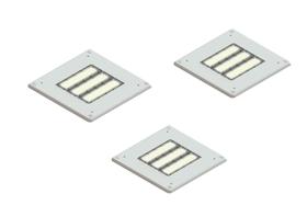 Kit 3 Luminária Posto De Combustível 200w Led Osram 18000lm Ip66 Combate