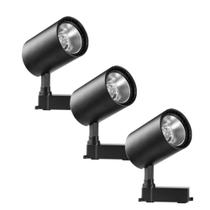 Kit 3 Luminária Preto Trilho Spot Led 24W 3500K Branco Quente Kit 3 Luminária Preto Trilho Spot Led 24W 3500K Branco Quente