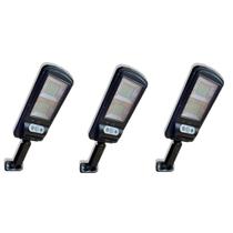 Kit 3 Luminária Refletor Para Poste Solar 200w Parede, Corredor Jardim