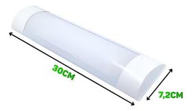 Kit 3 Luminaria Sobrepor LED 9W 6500K Slim 30cm Embu Led Tubular Branco Frio Bivolt