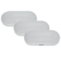 Kit 3 luminaria tartaruga led 12w biv 6500k oval ourolux