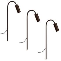 Kit 3 Luminárias Balizador Chão Jardim Escada Marrom 50Cm