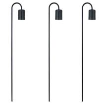 Kit 3 Luminárias Balizador Jardim Spot Curvo Gu10 Preto 75Cm Kit 3 Luminárias Balizador Jardim Spot Curvo Gu10 Preto 75Cm