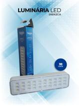 KIT 3 Luminárias de emergência com 30 Leds, 6 Horas duração
