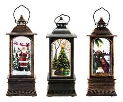 Kit 3 Luminárias Enfeites Natalinos Árvore Natal Papai Noel