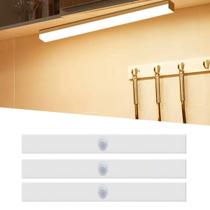 Kit 3 Luminárias Led 5W Barra 50Cm Usb Sensor Presença Luz