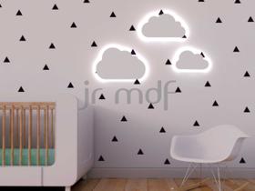 Kit 3 Luminárias Led Nuvens Decoração Quarto Infantil