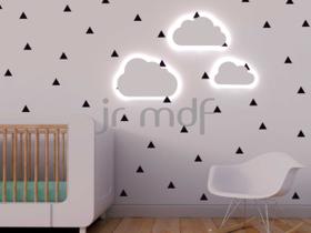 Kit 3 Luminárias Led Nuvens Decoração Quarto Infantil