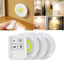 Kit 3 Luminarias Led Spot Lampada Pilha Adesivo Sem Fio Fácil Instalação Teto Parede Armários SMD