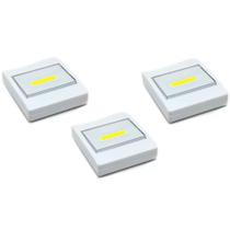 Kit 3 Luminárias Portáteis Interruptor Luz De Led