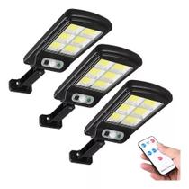 Kit 3 Luminárias Solar 300w Com Sensor De Presença Controle Kit 3 Luminárias Solar 300w Com Sensor De Presença Controle