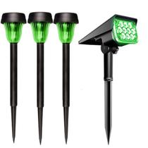 Kit 3 Luminárias Solar Led Branco Prova D'água Ecoforce Balizador 18591 Jardim 1 Refletor 6 Leds Verde 10x Mais Forte 18751