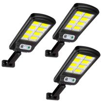 KIt 3 Luminárias Solar Refletor Poste Led 100w Potente Água - B-max