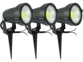 Kit 3 Luminárias Spot Luz Led De Alto Brilho 7w 110v/220v Com Espeto Para Jardim