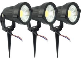 Kit 3 Luminárias Spot Luz Led De Alto Brilho 7w 110v/220v Com Espeto Para Jardim - Negócio de Gênio