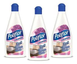 Kit 3 Lustra Móveis Poliflor Lavanda 200ml Brilho Intenso Proteção Perfumada Kit 3 Lustra Móveis Poliflor Lavanda 200ml Brilho Intenso Proteção Perfumada