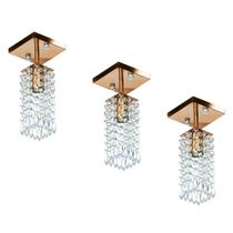 Kit 3 Lustre Clearcrillic Cristal Acrílico Quadrado Cobre Kit 3 Lustre Clearcrillic Cristal Acrílico Quadrado Cobre