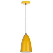 Kit 3 Lustre Luminaria Pendente Detroit Amarelo Aluminio Kin Light