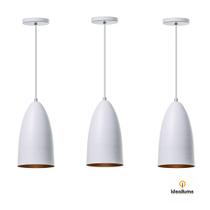 Kit 3 Lustre Pendente Interno Balcão Bala M
