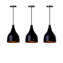 Kit 3 Lustre Pendente Interno Balcão Gota