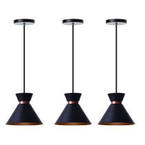 Kit 3 Lustre Pendente Interno Berlin Alumínio Decorações