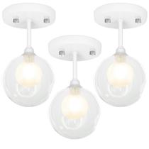 Kit 3 Lustre Plafon Harmony Branco 23x14 cm Kit 3 Lustre Plafon Harmony Branco 23x14 cm