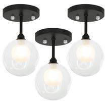 Kit 3 Lustre Plafon Harmony Preto 23x14 cm Kit 3 Lustre Plafon Harmony Preto 23x14 cm