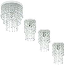 Kit 3 Lustre Plafon Spark + Lustre Plafon Manucrillic Branco