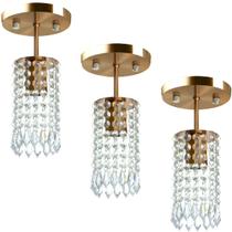 Kit 3 Lustres Clearcrillic Cristal Acrílico Redondo Cobre Kit 3 Lustres Clearcrillic Cristal Acrílico Redondo Cobre