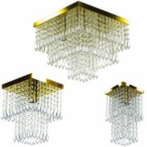 Kit 3 Lustres Cristal Acrilico Sweet + Marry + Spark Dourado Kit 3 Lustres Cristal Acrilico Sweet + Marry + Spark Dourado