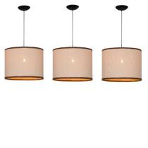 Kit 3 Lustres Pendente 30x20cm Design Sofisticado Kit 3 Lustres Pendente 30x20cm Design Sofisticado