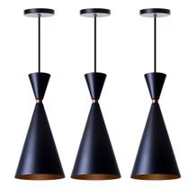 Kit 3 Lustres Pendentes Balcão Moscou Gourmet Cor Preto Full Kit 3 Lustres Pendentes Balcão Moscou Gourmet Cor Preto Full