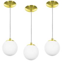 kit 3 Lustres Pendentes Orby Bolinha Dourada kit 3 Lustres Pendentes Orby Bolinha Dourada