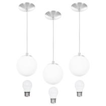 kit 3 Lustres Pendentes Orby Bolinha Escovado + lampada 6000 kit 3 Lustres Pendentes Orby Bolinha Escovado + lampada 6000