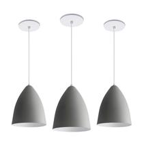 Kit 3 Lustres Pendentes Vegas Cinza Branco R.R.J.V Negocios Kit 3 Lustres Pendentes Vegas Cinza Branco R.R.J.V Negocios