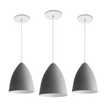 Kit 3 Lustres Pendentes Vegas Cinza Branco R.R.J.V Negocios Kit 3 Lustres Pendentes Vegas Cinza Branco R.R.J.V Negocios