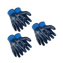 Kit 3 Luva Nitrílica Impermeável Óleo Mecânico Automotivo