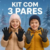 Kit 3 Luvas Infantil Moda Inverno Estilo Criança Cores Sortidas