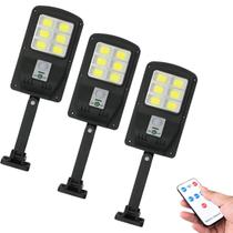 Kit 3 Luz Led Solar Iluminação Potente Holofote Fotocelula