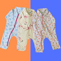 Kit 3 Macacão Bebê 100% Algodão para Menina 3 Peças