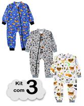 Kit 3 Macacão Bebê Menina Ou Menino INVERNO Algodão Enxoval Atacado