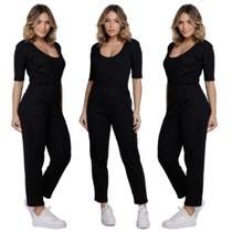 KIT 3 Macacão Longo Canelado Gringa Vekyo Roupa Blogueira Moda Feminina KIT 3 Macacão Longo Canelado Gringa Vekyo Roupa Blogueira Moda Feminina