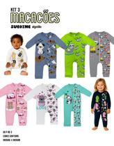 Kit 3 Macacão longo com punhos Enxoval Roupa Bebê Protetor Ziper Menino Menina 100 algodão Suedine Tamanhos P M G 1 2 3 Kit 3 Macacão longo com punhos Enxoval Roupa Bebê Protetor Ziper Menino Menina 100 algodão Suedine Tamanhos P M G 1 2 3